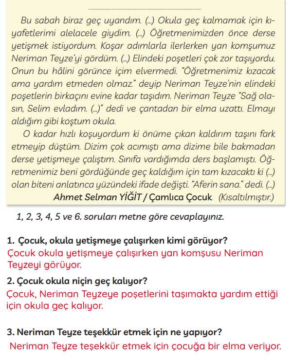 3. Sınıf Türkçe Kitabı Sayfa 109 110 113 Cevapları Meb