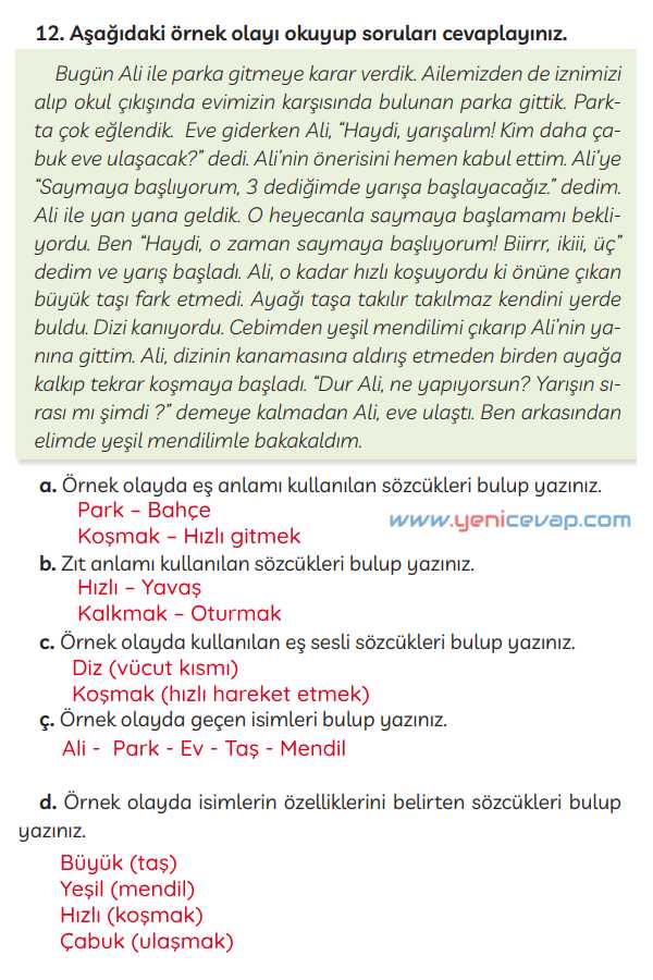 3. Sınıf Türkçe Kitabı Sayfa 117 119 120 121 Cevapları Meb