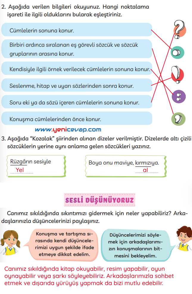3. Sınıf Türkçe Kitabı Sayfa 122 123 124 Cevapları Meb
