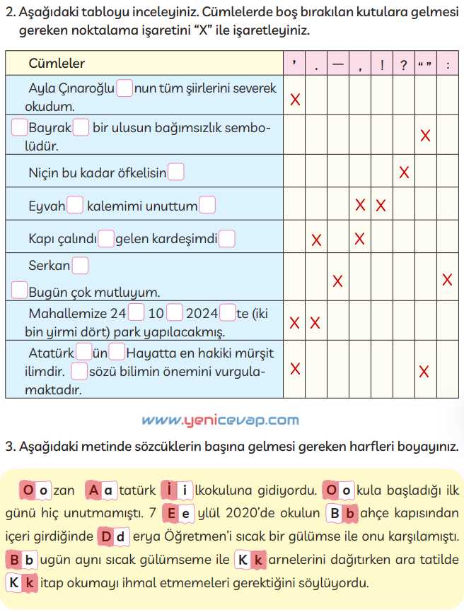 3. Sınıf Türkçe Kitabı Sayfa 140 141 142 Cevapları Meb