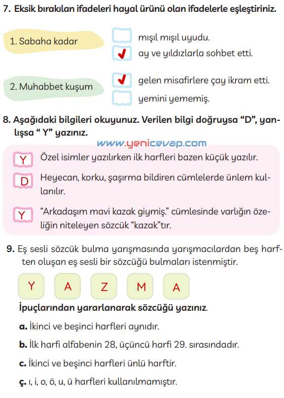 3. Sınıf Türkçe Kitabı Sayfa 151 152 153 Cevapları Meb