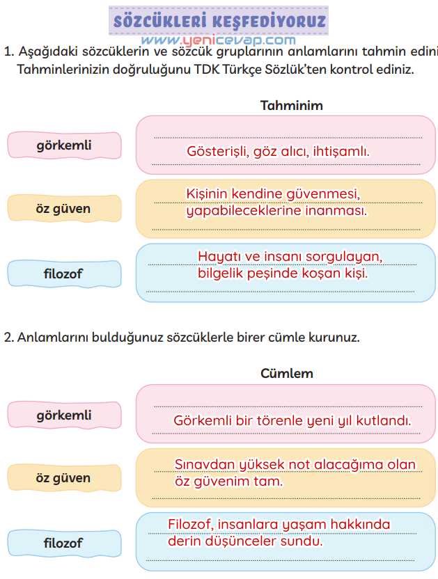 3. Sınıf Türkçe Kitabı Sayfa 166 167 168 Cevapları Meb