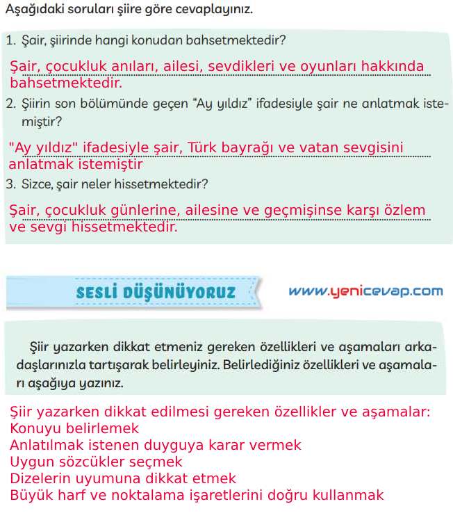 3. Sınıf Türkçe Kitabı Sayfa 16 17 18 Cevapları Meb