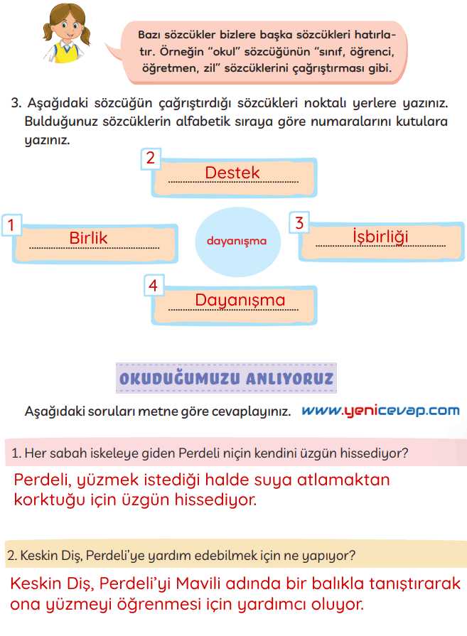 3. Sınıf Türkçe Kitabı Sayfa 180 182 183 Cevapları Meb