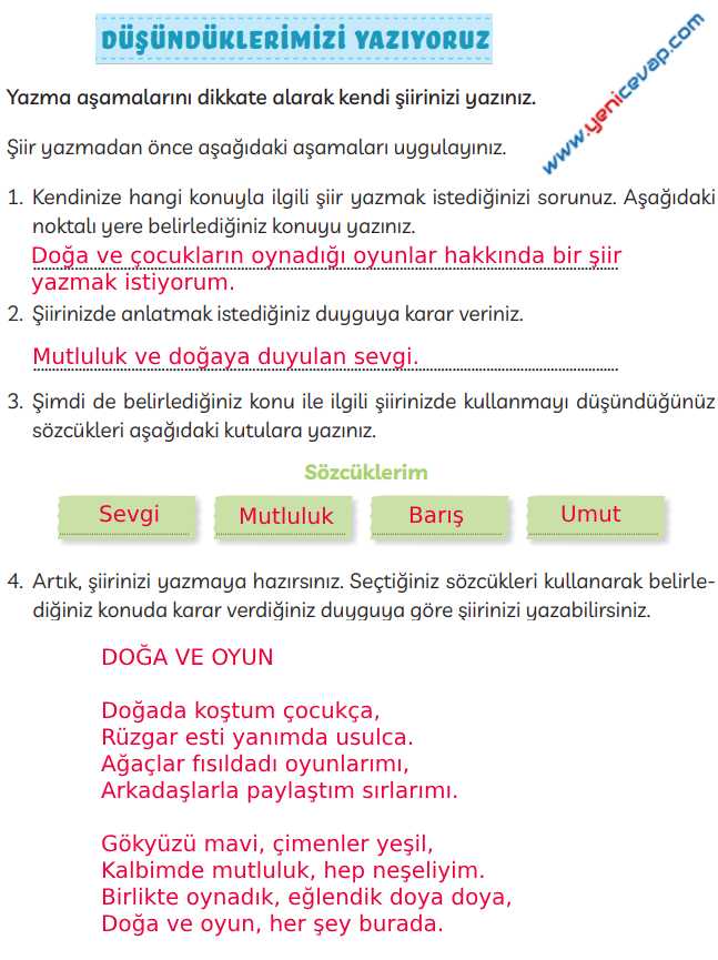 3. Sınıf Türkçe Kitabı Sayfa 19 22 23 Cevapları Meb