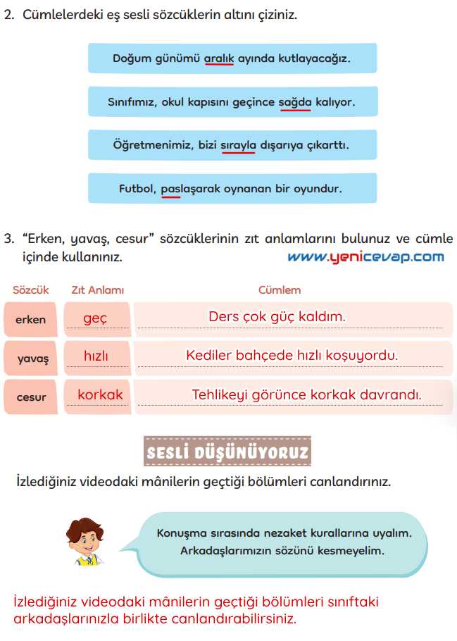3. Sınıf Türkçe Kitabı Sayfa 199 200 201 Cevapları Meb