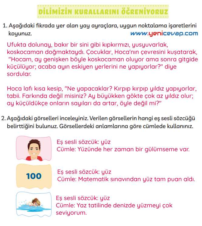 3. Sınıf Türkçe Kitabı Sayfa 238 239 240 Cevapları Meb