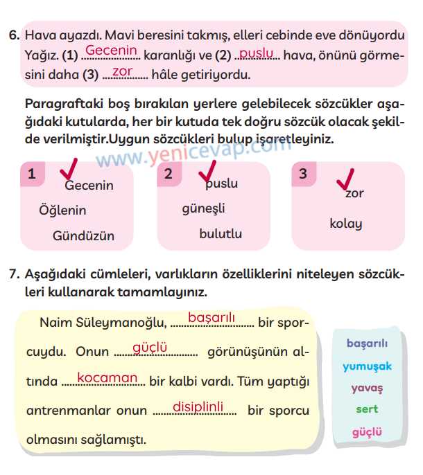 3. Sınıf Türkçe Kitabı Sayfa 257 258 259 Cevapları Meb