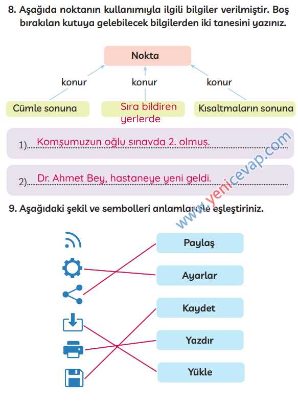 3. Sınıf Türkçe Kitabı Sayfa 257 258 259 Cevapları Meb