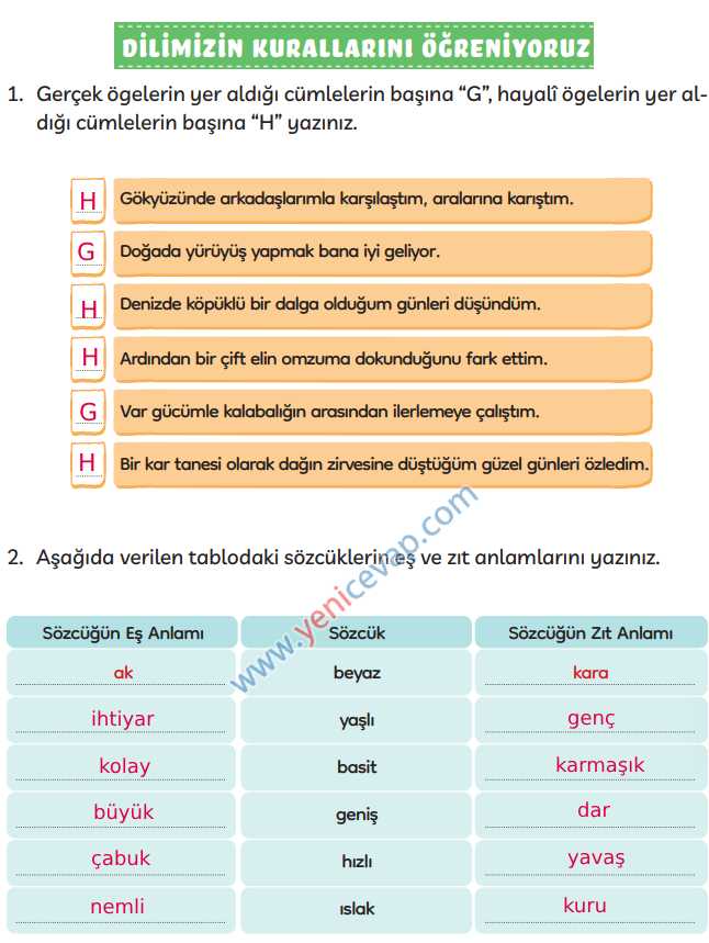 3. Sınıf Türkçe Kitabı Sayfa 267 268 269 Cevapları Meb