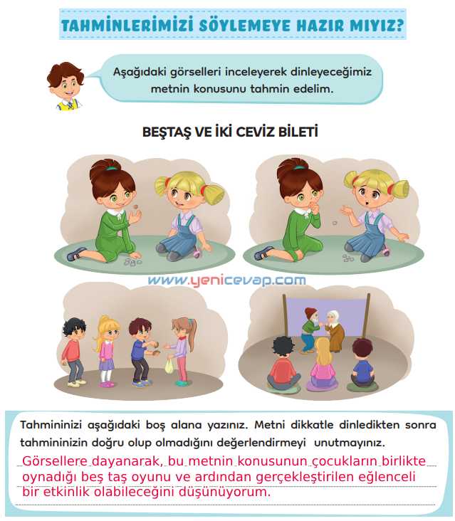 3. Sınıf Türkçe Kitabı Sayfa 24 26 27 Cevapları Meb