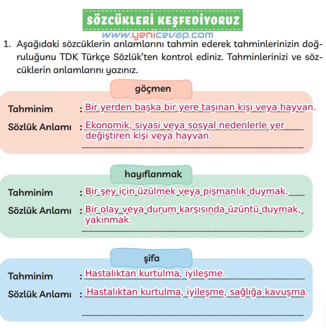 3. Sınıf Türkçe Kitabı Sayfa 270 271 274 Cevapları Meb