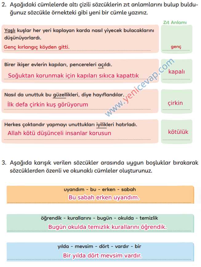 3. Sınıf Türkçe Kitabı Sayfa 275 276 277 Cevapları Meb