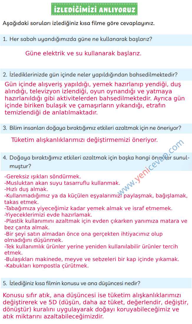 3. Sınıf Türkçe Kitabı Sayfa 278 279 280 Cevapları Meb