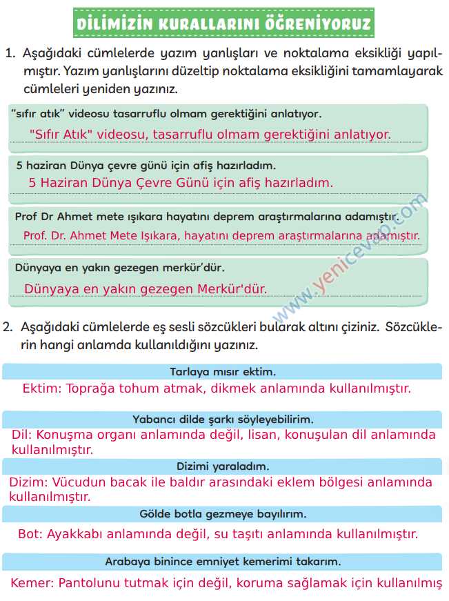 3. Sınıf Türkçe Kitabı Sayfa 281 282 283 Cevapları Meb