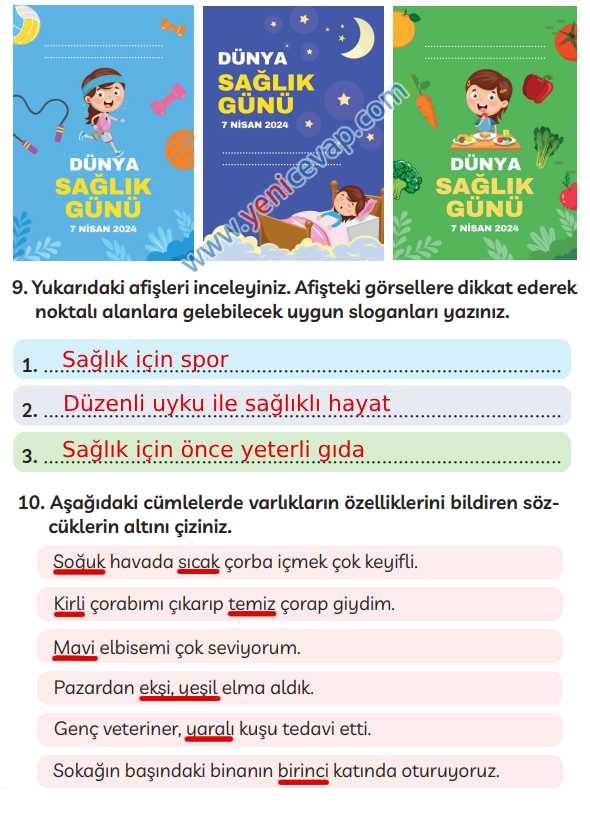 3. Sınıf Türkçe Kitabı Sayfa 294 295 296 Cevapları Meb