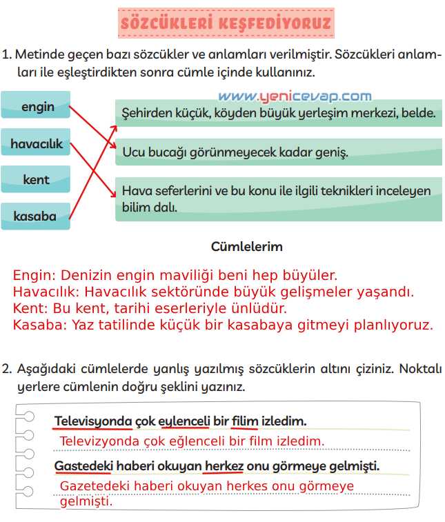 3. Sınıf Türkçe Kitabı Sayfa 54 56 59 Cevapları Meb