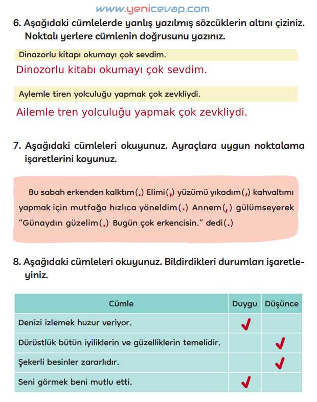 3. Sınıf Türkçe Kitabı Sayfa 76 77 78 Cevapları Meb