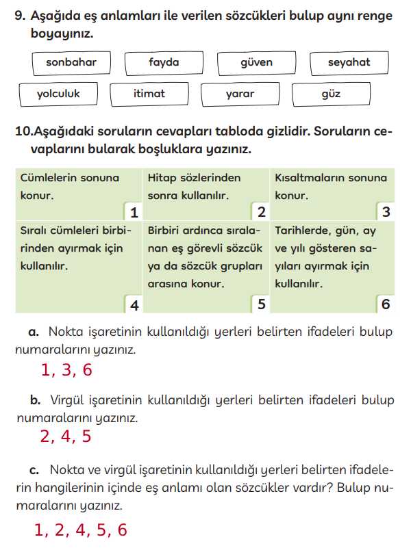 3. Sınıf Türkçe Kitabı Sayfa 76 77 78 Cevapları Meb