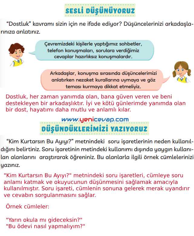 3. Sınıf Türkçe Kitabı Sayfa 87 88 89 92 Cevapları Meb