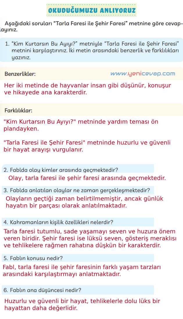 3. Sınıf Türkçe Kitabı Sayfa 93 94 95 97 Cevapları Meb