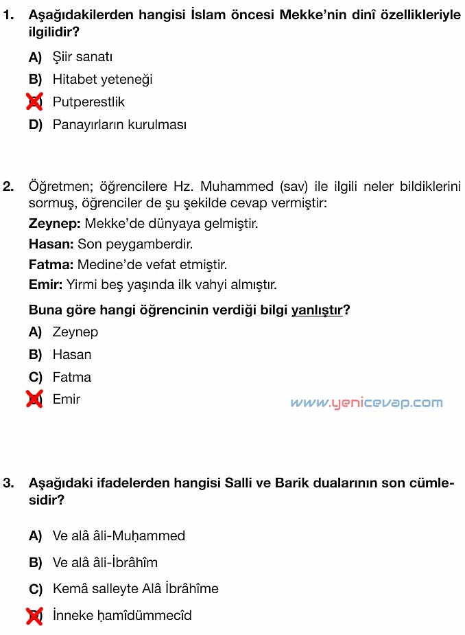 4. Sınıf Din Kültürü Kitabı Sayfa 99 101 102 103 104 105 Cevapları Meb