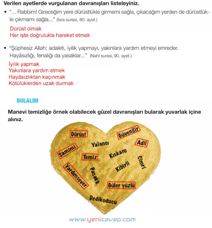 4. Sınıf Din Kültürü Kitabı Sayfa 107 108 110 111 Cevapları Meb
