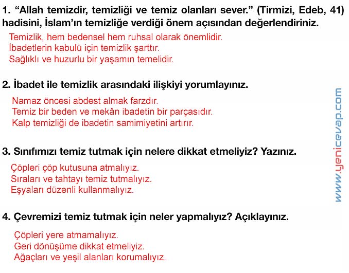 4. Sınıf Din Kültürü Kitabı Sayfa 120 121 122 123 Cevapları Meb