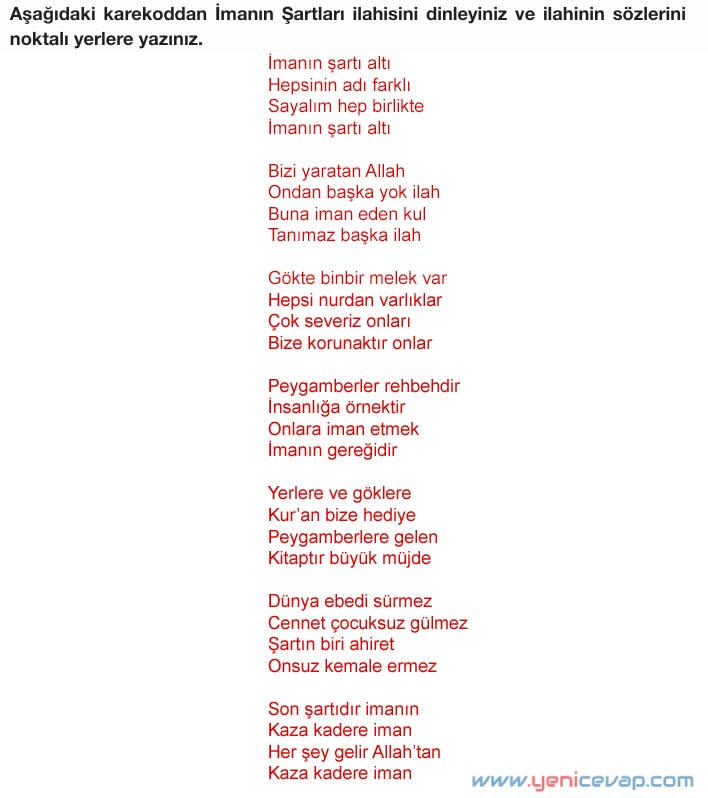 4. Sınıf Din Kültürü Kitabı Sayfa 33 34 36 37 40 Cevapları Meb