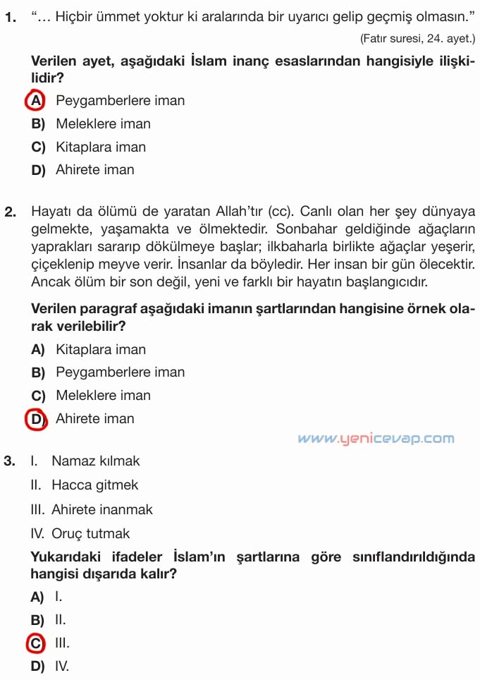 4. Sınıf Din Kültürü Kitabı Sayfa 50 51 52 53 54 55 Cevapları Meb