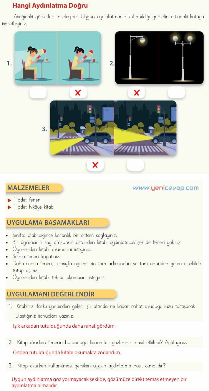 4. Sınıf Fen Bilimleri Kitabı Sayfa 146 147 149 150 153 Cevapları Meb