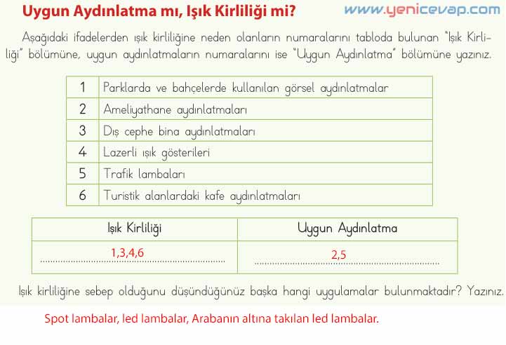 4. Sınıf Fen Bilimleri Kitabı Sayfa 154 157 158 159 Cevapları Meb