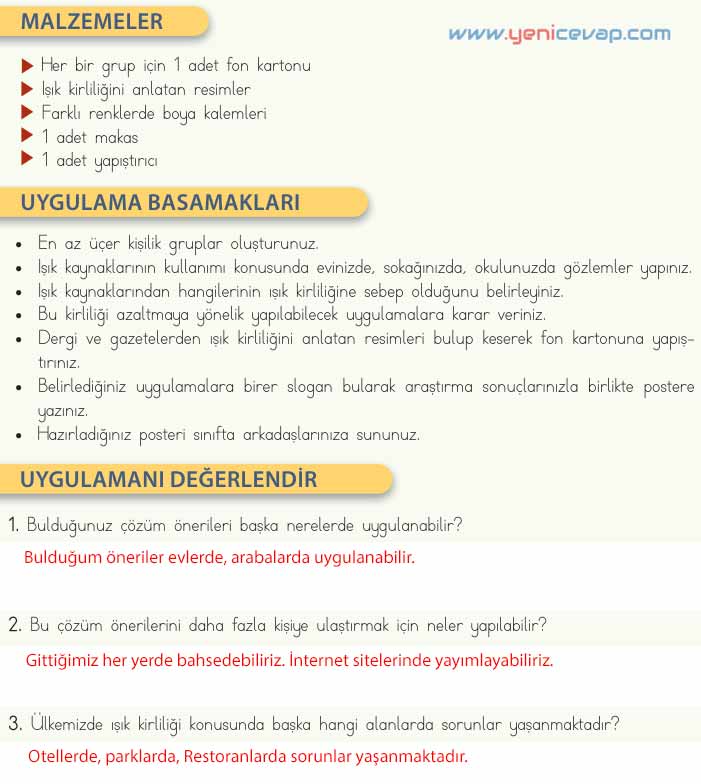 4. Sınıf Fen Bilimleri Kitabı Sayfa 154 157 158 159 Cevapları Meb