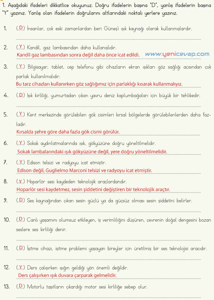 4. Sınıf Fen Bilimleri Kitabı Sayfa 173 174 175 176 177 Cevapları Meb