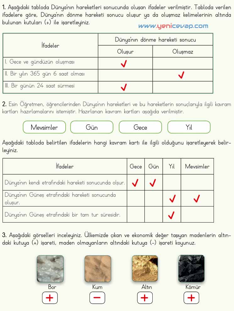 4. Sınıf Fen Bilimleri Kitabı Sayfa 40 41 42 43 Cevapları Meb
