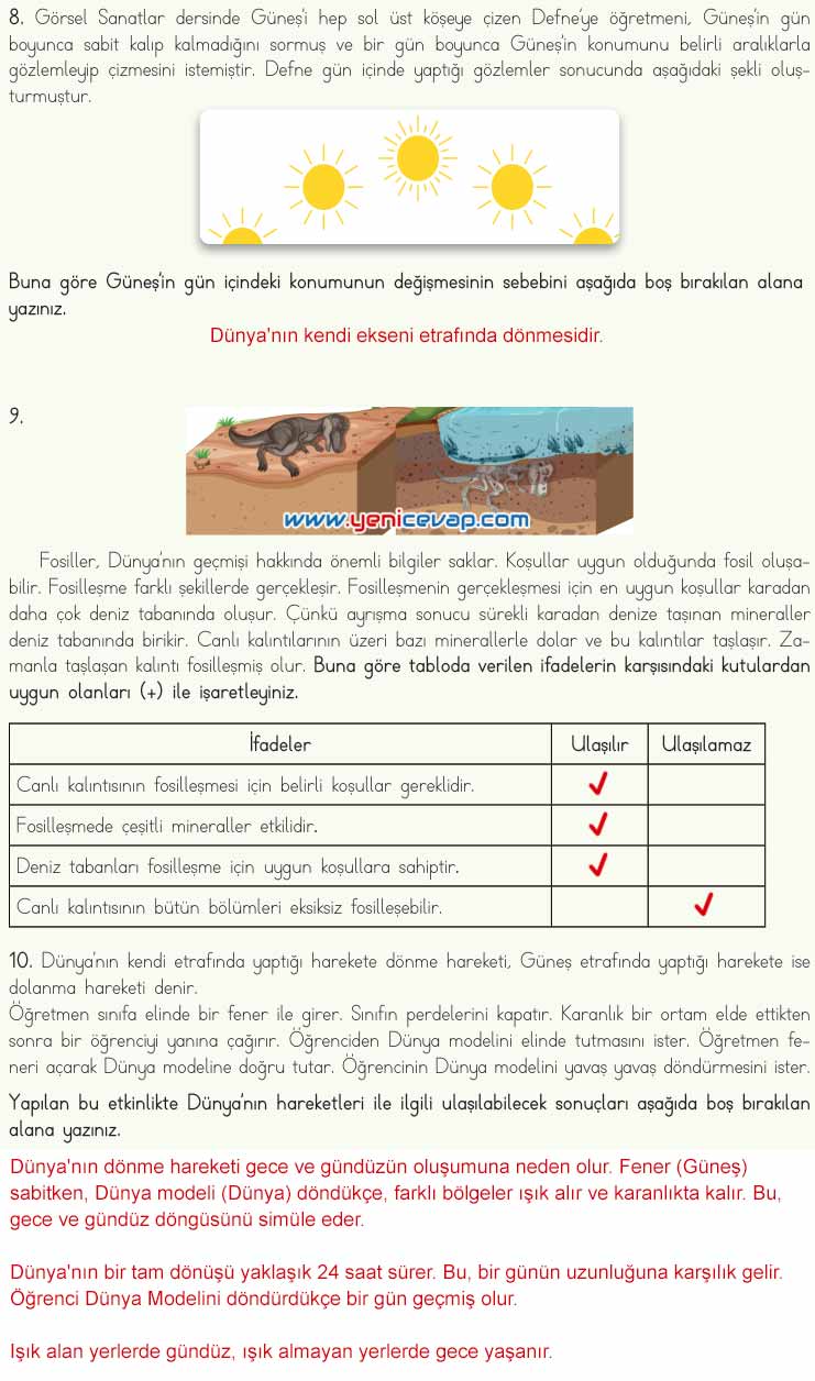 4. Sınıf Fen Bilimleri Kitabı Sayfa 40 41 42 43 Cevapları Meb