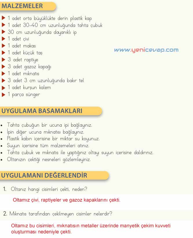 4. Sınıf Fen Bilimleri Kitabı Sayfa 79 81 83 84 Cevapları Meb