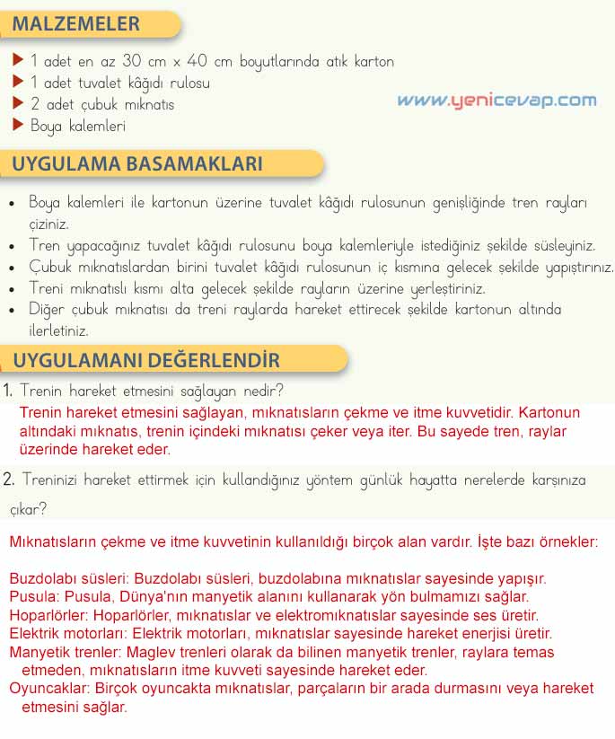 4. Sınıf Fen Bilimleri Kitabı Sayfa 86 87 88 89 Cevapları Meb