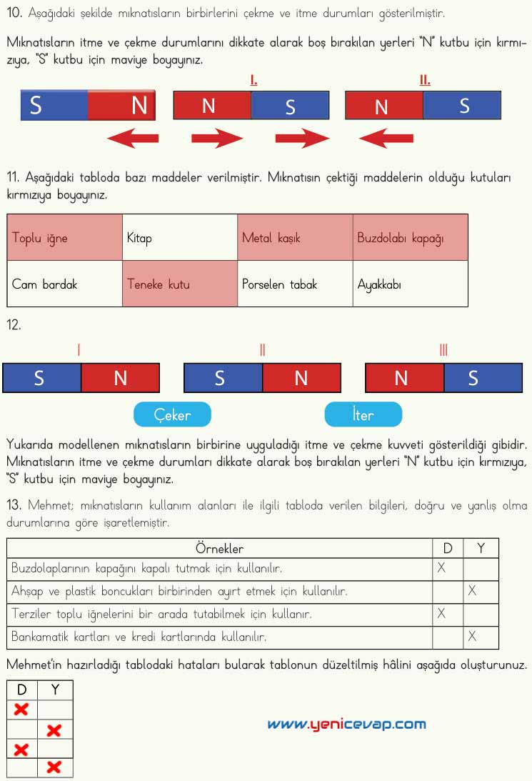 4. Sınıf Fen Bilimleri Kitabı Sayfa 93 94 95 Cevapları Meb