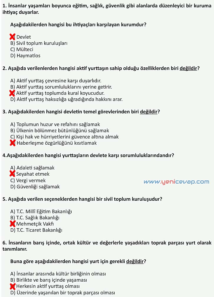 4. Sınıf İnsan Hakları Kitabı Sayfa 96 97 98 99 100 101 Cevapları Meb