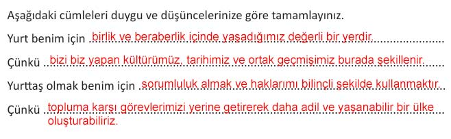 4. Sınıf İnsan Hakları Kitabı Sayfa 91 92 93 94 95 Cevapları Meb