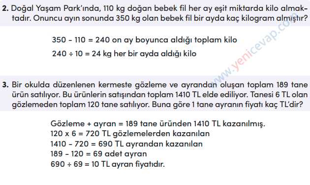 4. Sınıf Matematik Kitabı Sayfa 106 107 108 109 110 Cevapları Meb