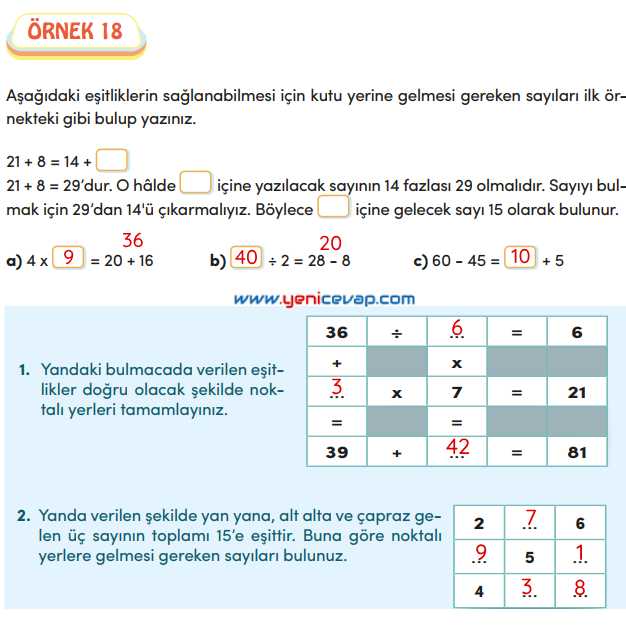 4. Sınıf Matematik Kitabı Sayfa 111 112 113 114 Cevapları Meb