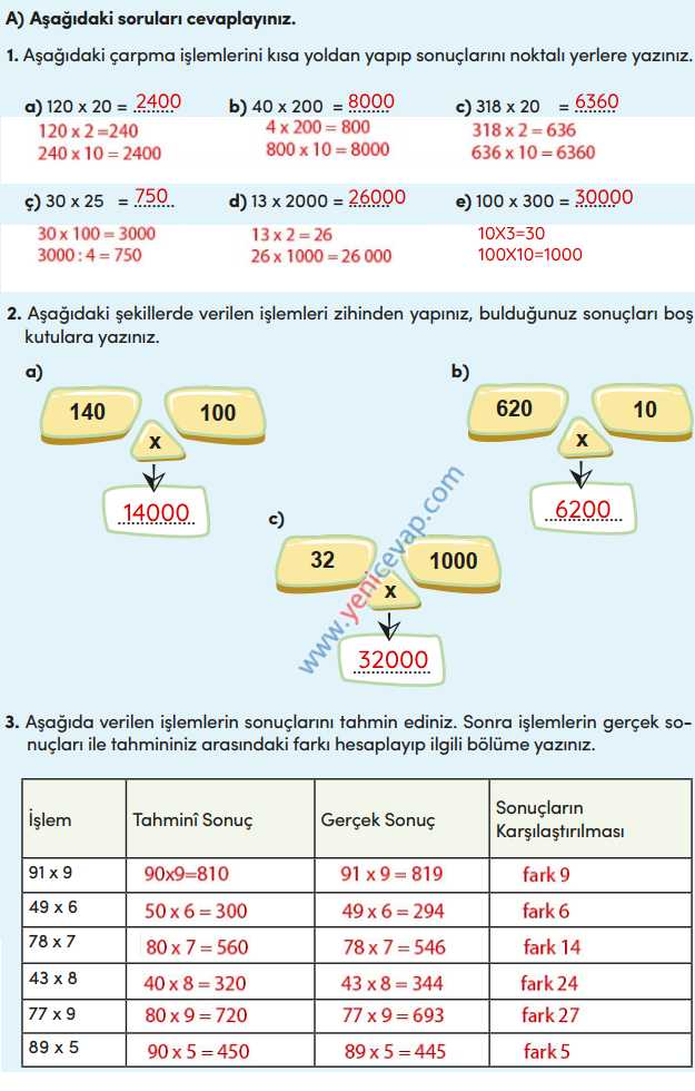 4. Sınıf Matematik Kitabı Sayfa 115 116 117 118 Cevapları Meb