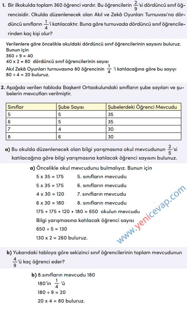4. Sınıf Matematik Kitabı Sayfa 131 132 133 136 Cevapları Meb
