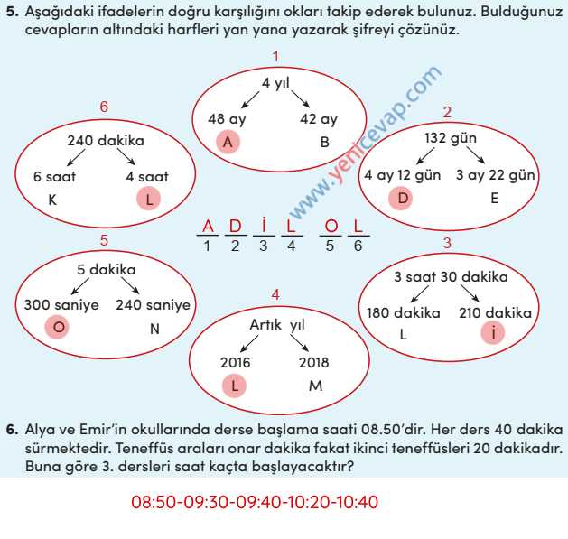 4. Sınıf Matematik Kitabı Sayfa 172 173 174 176 Cevapları Meb
