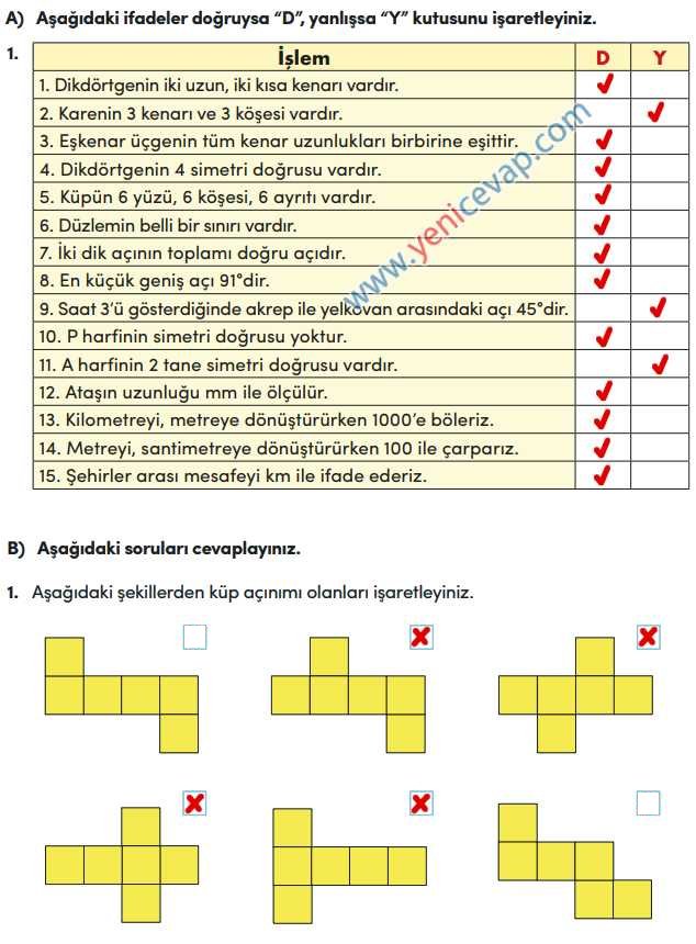 4. Sınıf Matematik Kitabı Sayfa 221 226 227 228 Cevapları Meb
