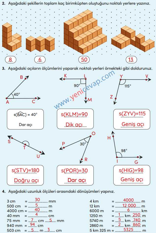 4. Sınıf Matematik Kitabı Sayfa 221 226 227 228 Cevapları Meb