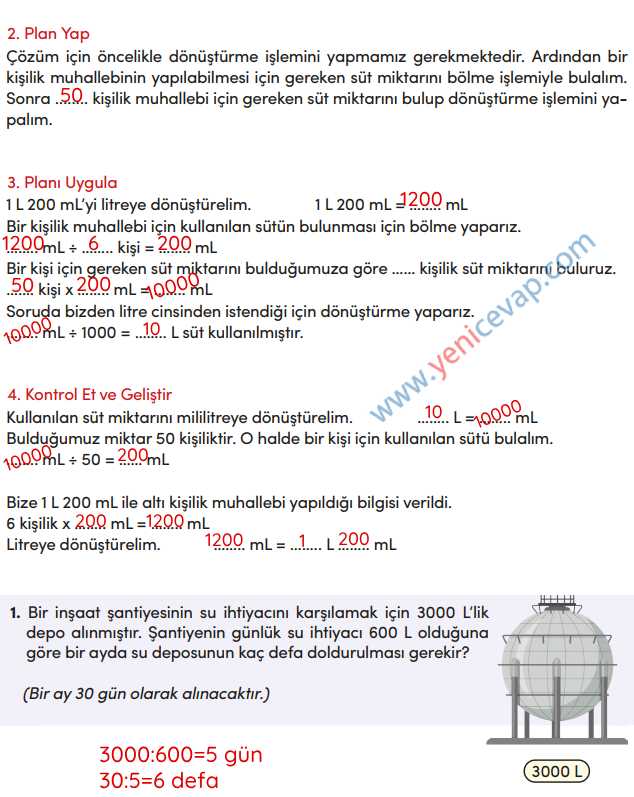 4. Sınıf Matematik Kitabı Sayfa 288 289 290 291 Cevapları Meb