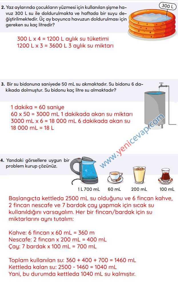 4. Sınıf Matematik Kitabı Sayfa 288 289 290 291 Cevapları Meb